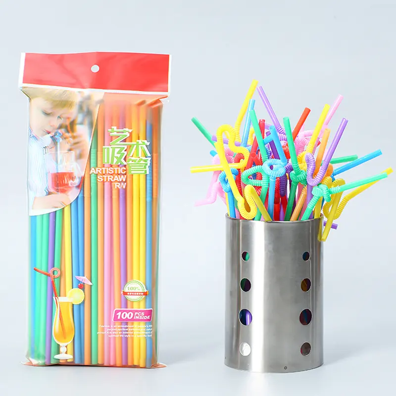Plastic Drinking Straw Collapsible PP...