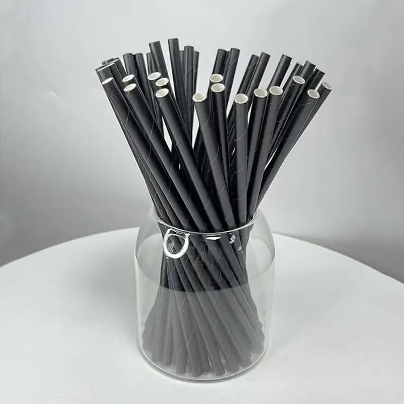 Black Paper Straw Juice Bubble Tea  D...