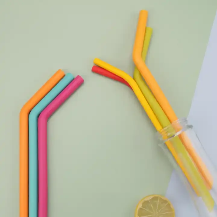 Bulk Flexible Straw  Reusable Silicon...