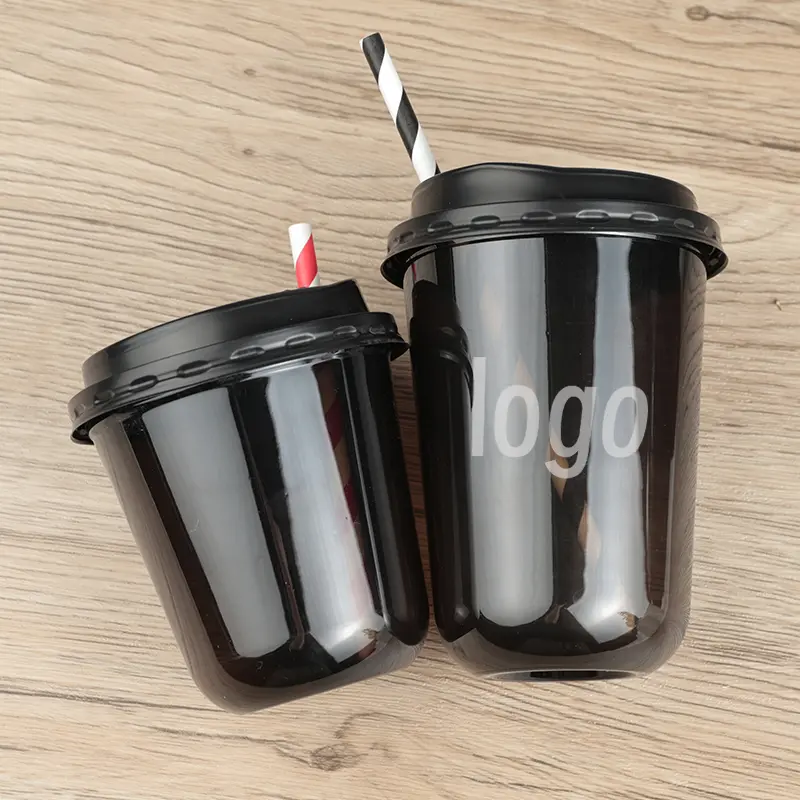 U Shape Black Blister PET Plastic Cup