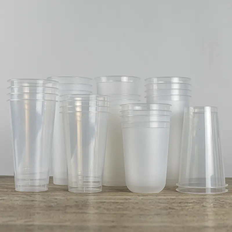 Disposable  U-Shaped Cup Custom Logo Bubble Tea PP Cup