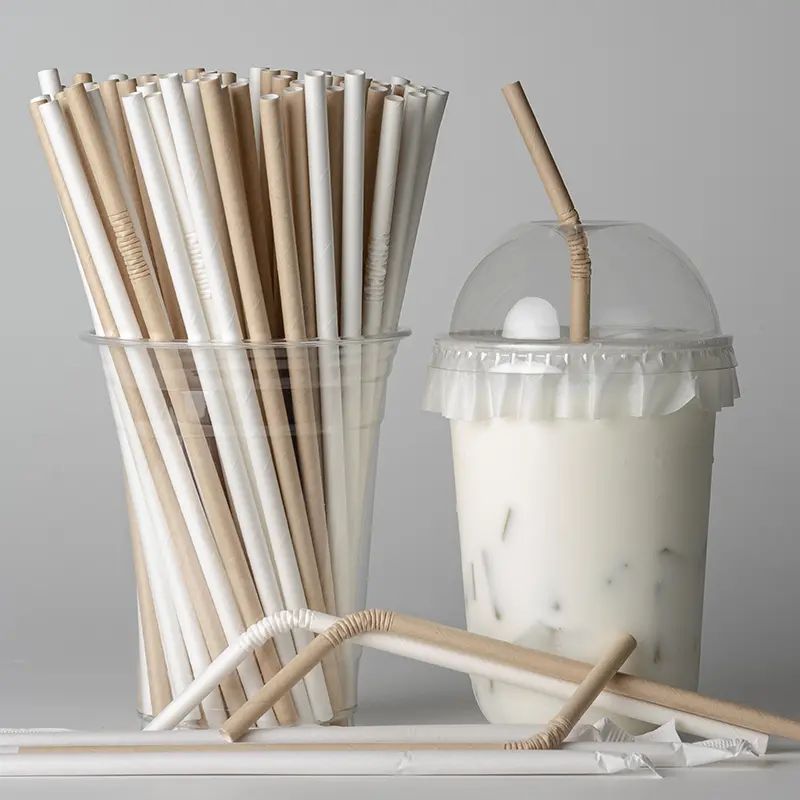 Brown And White Straws Bendable Straw...